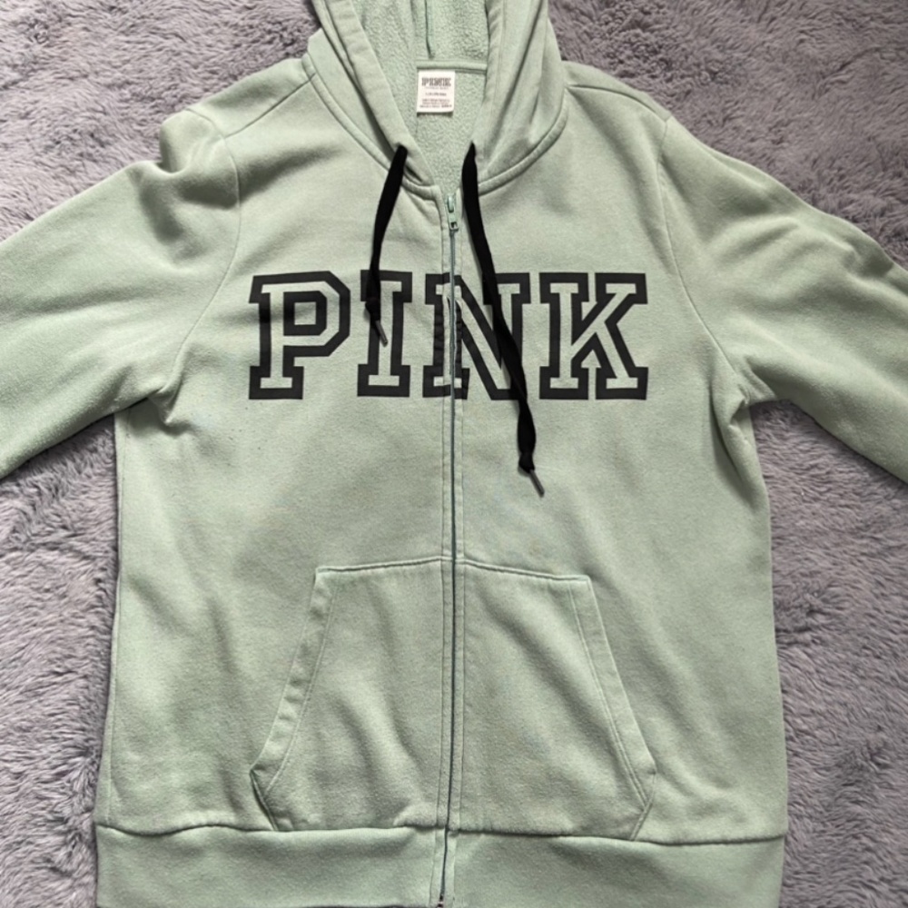 pink victoria’s secret zip up jacket